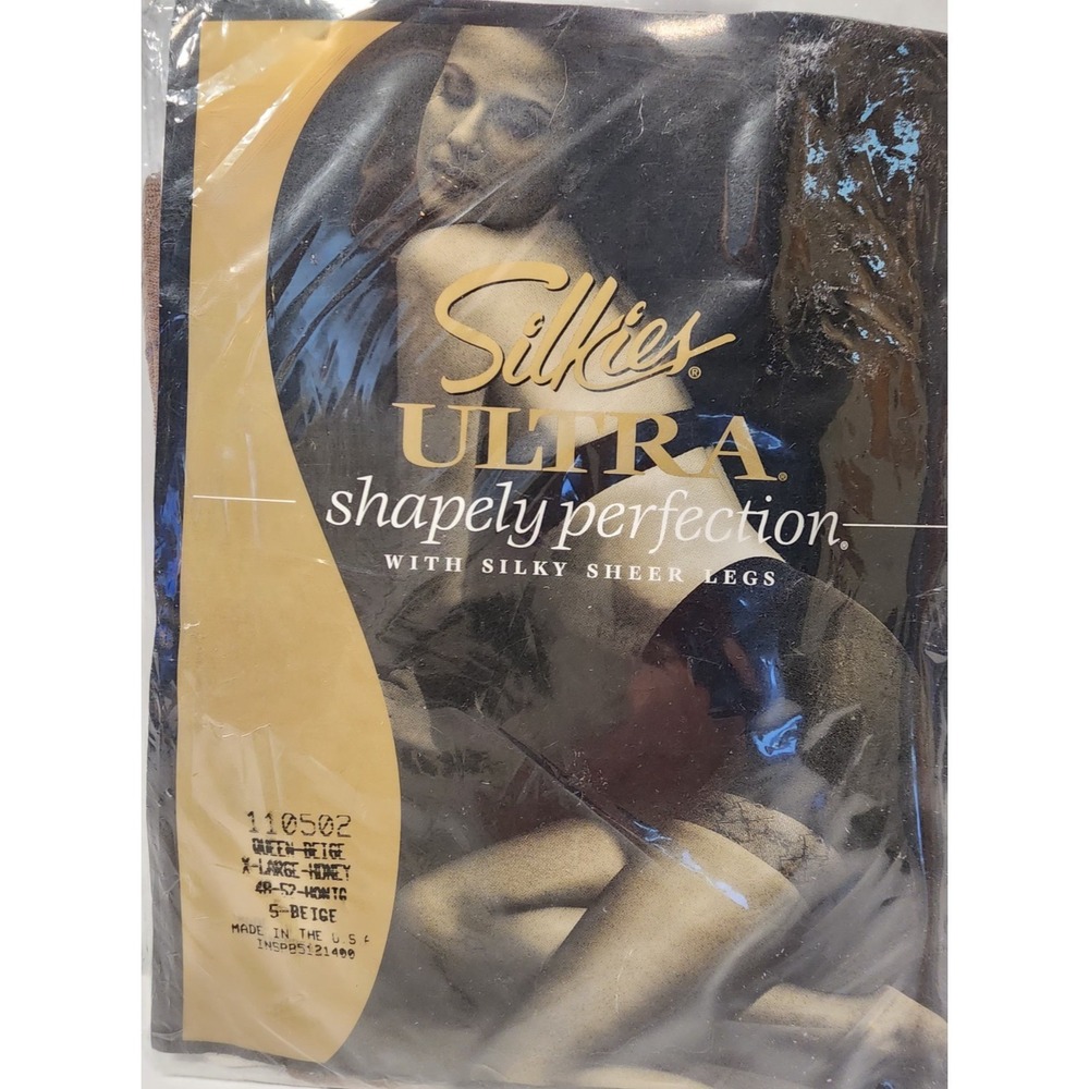 Silkies Ultra Shapely Perfection Pantyhose X-Large Queen Honey Beige  #11502